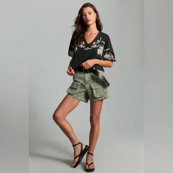 Anthropologie Embroidered Balloon-Sleeve Blouse Size L - Picture 9 of 14